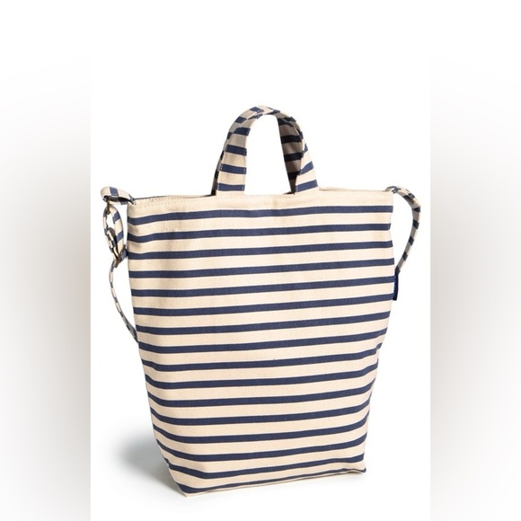 Baggu snap canvas duck bag in blue and white stripe - Picture 1 of 11